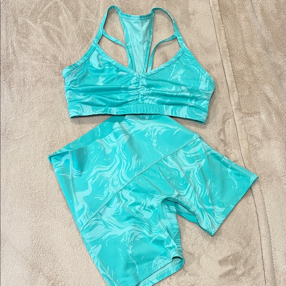 Gymshark Teal Marble Women set